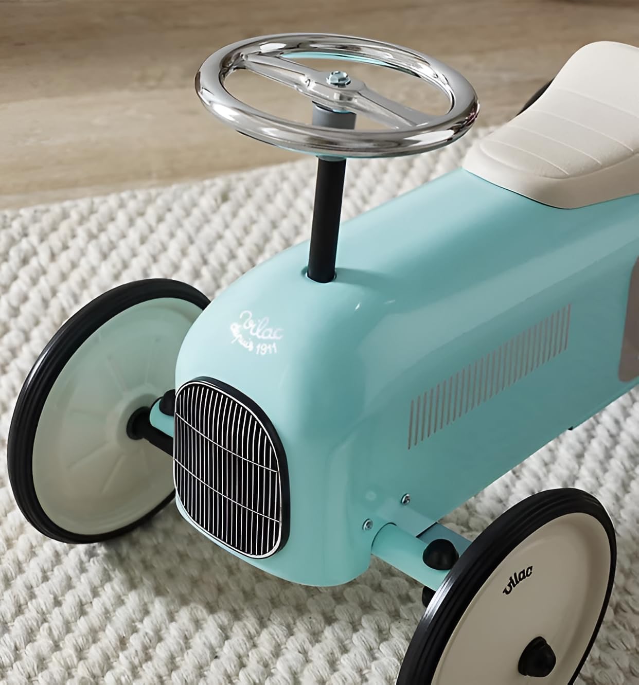 Porteur en métal, Vintage aqua