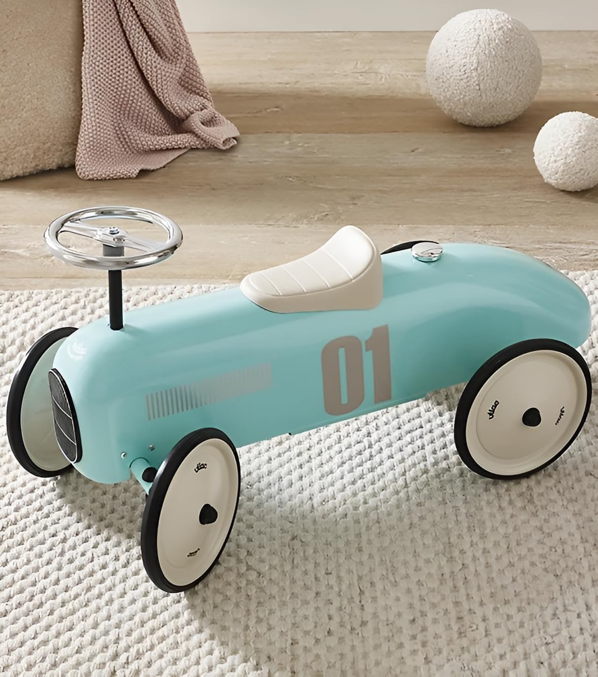 Porteur en métal, Vintage aqua