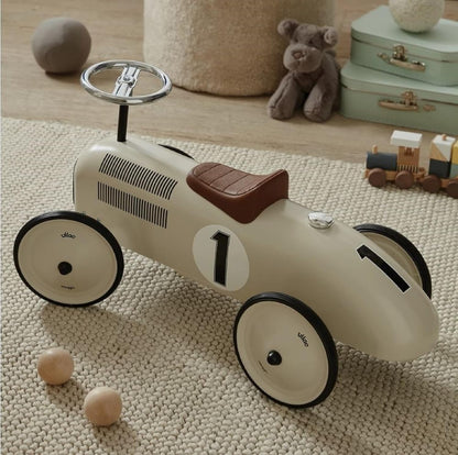 Porteur en métal, Vintage blanc crème