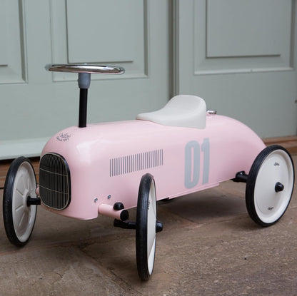 Porteur en métal, Vintage rose tendre